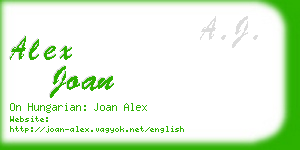 alex joan business card